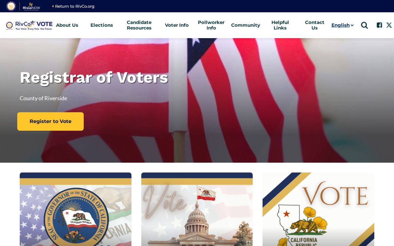 Coachella voter registration records Riverside Registrar of Voters home page