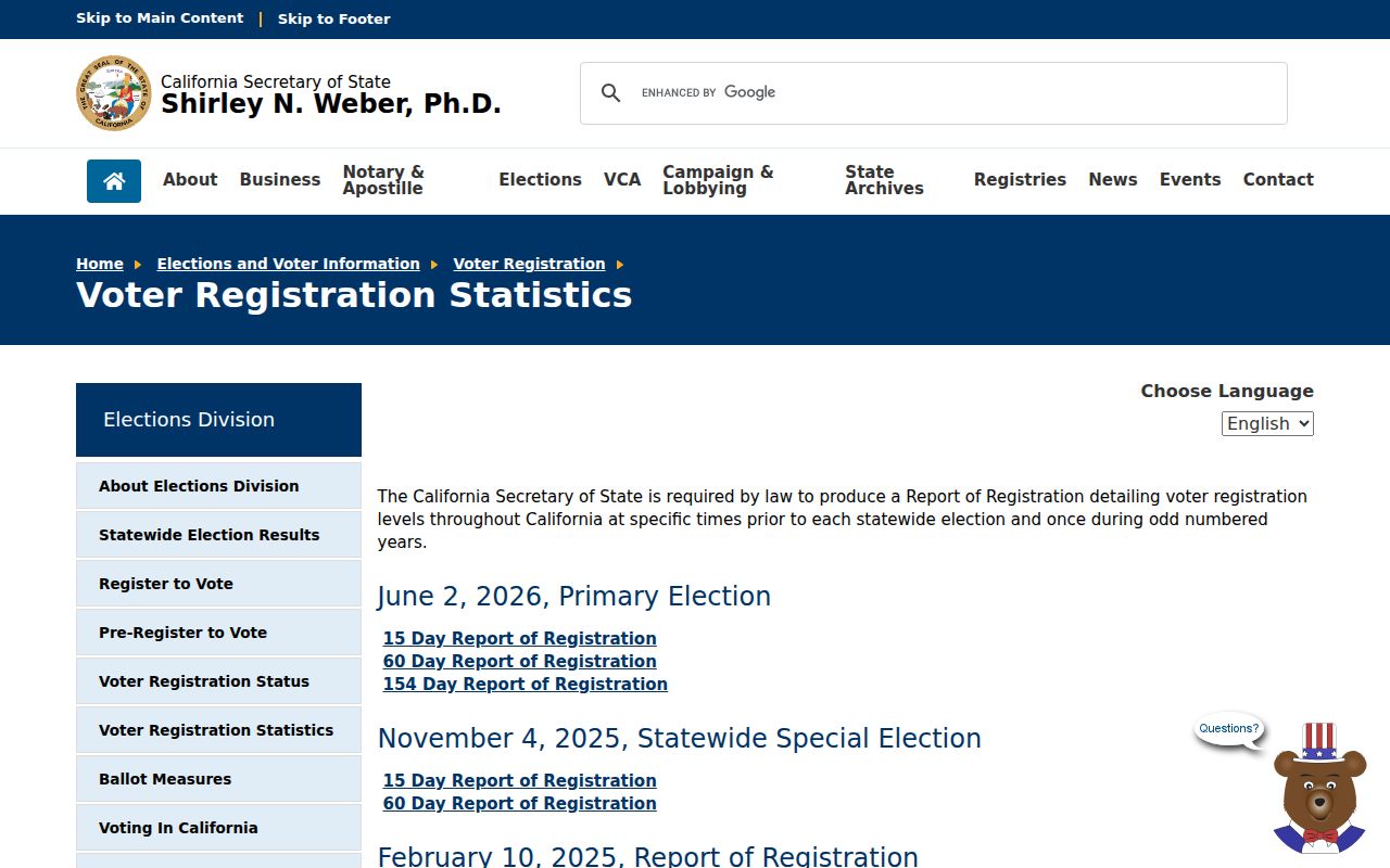 Coachella voter registration records California registration statistics
