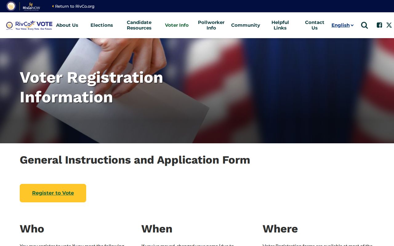 Coachella voter registration records Riverside County registration information